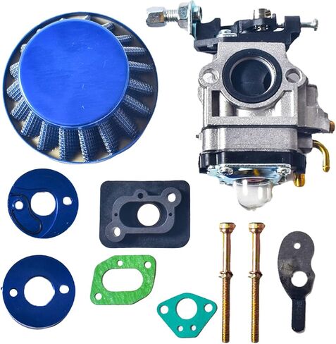 15mm Carburetor Carb Upgrade Kit Air Filter Manifold Inatake Pipe Inlet Alloy Stack FOR 2 Stroke 33cc 43cc 47cc 49cc 50cc 52cc Standup Gas Scooter ATV Quad Pocket Bike XG-550 BladeZ Moby X Blue in Saudi Arabia
