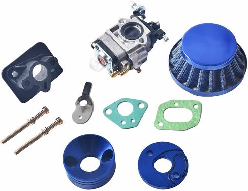 15mm Carburetor Carb Upgrade Kit Air Filter Manifold Inatake Pipe Inlet Alloy Stack FOR 2 Stroke 33cc 43cc 47cc 49cc 50cc 52cc Standup Gas Scooter ATV Quad Pocket Bike XG-550 BladeZ Moby X Blue in Saudi Arabia