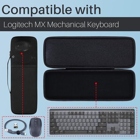 Lebakort Hard Carry Case Compatible with Logitech MX Keys Mini Minimalist Wireless Illuminated Keyboard (Graphite Case) in Kuwait