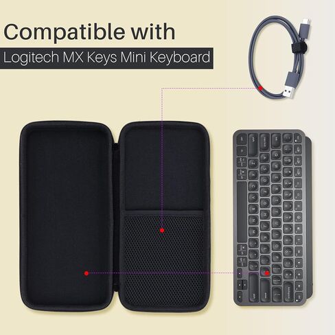 Lebakort Hard Carry Case Compatible with Logitech MX Keys Mini Minimalist Wireless Illuminated Keyboard (Graphite Case) in Kuwait