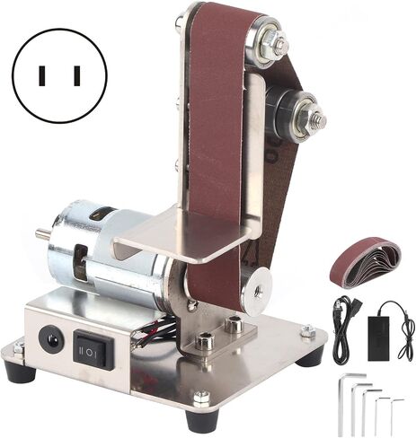 Electric Belt Sander 775 Motor Adjustable Belt Perpendicularity DIY Mini Belt Sander Built in Double Bearings DIY Polishing Grinding Machine Compact Size for Home Use (US Plug) in Saudi Arabia