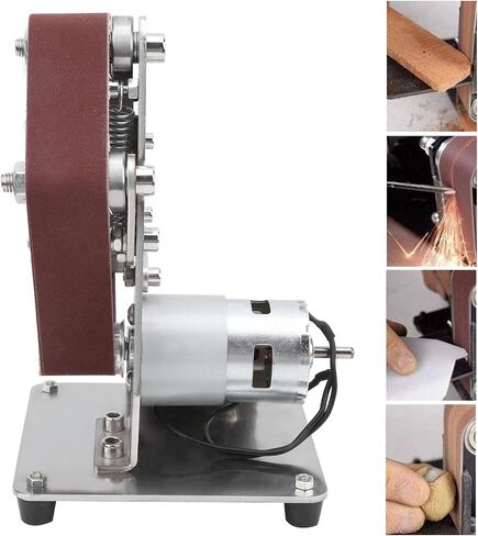 Electric Belt Sander 775 Motor Adjustable Belt Perpendicularity DIY Mini Belt Sander Built in Double Bearings DIY Polishing Grinding Machine Compact Size for Home Use (US Plug) in Saudi Arabia