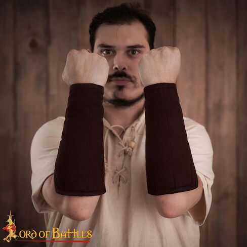 Medieval Knight Padded Bracers with Fabric Strings Closure, Arm Guard Armor for LARP Cosplay Reenactment in Saudi Arabia