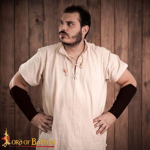 Medieval Knight Padded Bracers with Fabric Strings Closure, Arm Guard Armor for LARP Cosplay Reenactment in Saudi Arabia