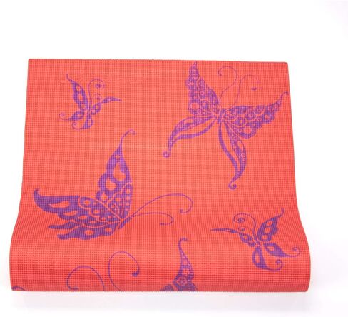 Wai Lana Yoga and Pilates Mat Butterfly (Coral) - 1/4 Inch Extra Thick Non-Slip Stylish, Latex-Free, Lightweight, Optimum Comfort in Kuwait