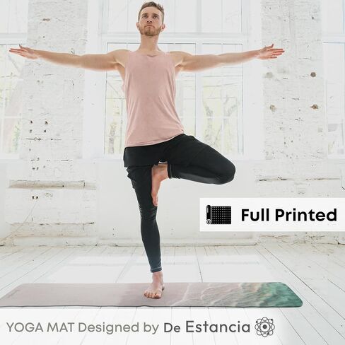 Yoga Mat - Exercise Mats for Home Gym, Pilates, Yoga, Meditation - Full Color Print - 72"L x 24"W x 6mm Thick Yoga Mat - Yoga Mat Non Slip with Carry Bag in Saudi Arabia