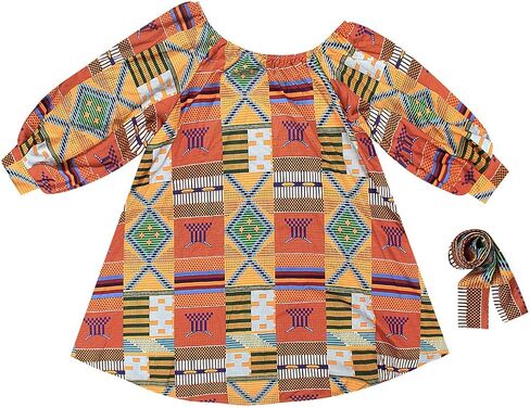 Giovacker Women's African Print Deep V-Neck High Waist Bohemian Maxi Long Dress in Saudi Arabia