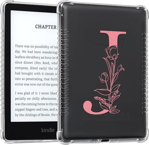 حافظة CoBak الشفافة لجهاز Kindle Paperwhite الجديد تمامًا الجيل الحادي عشر 2021 والإصدار المميز (6.8 بوصة) - غطاء خلفي من السيليكون خفيف الوزن ومقاوم للخدش مع تصميم زهرة مرحة in Saudi Arabia