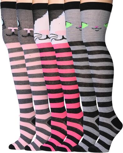 Women's 3 Pairs Over The Knee High Socks in Saudi Arabia