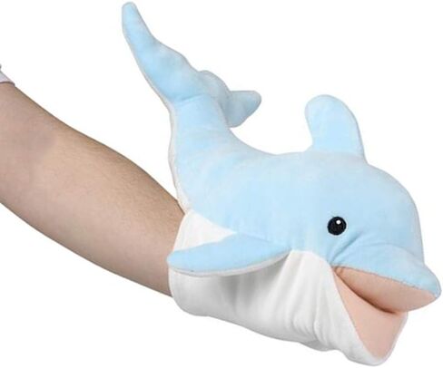 ArtCreativity Blue Dolphin Hand Puppet, Soft Plush Puppet for Kids, Cute Dolphin Toys for Boys and Girls, Aquatic Theme Party Decoration, Great Birthday Gift in Saudi Arabia