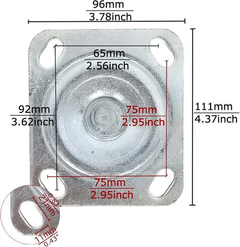 ITINA Heavy Duty Swivel Casters 6 inch 625Lbs Load Capacity/Item 360 Degree Rotation Plate Swivel Hard Casters Non-Slip with Locking Brakes(2 with Brakes& 2 Without) in Saudi Arabia