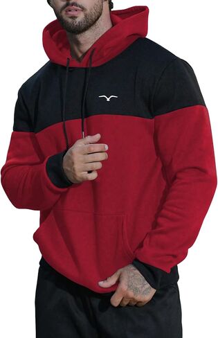 SOLY HUX Men's Color Block Hoodies Drawstring Long Sleeve Pocket Pullover Sweatshirt in Saudi Arabia