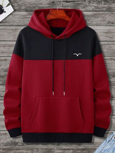 SOLY HUX Men's Color Block Hoodies Drawstring Long Sleeve Pocket Pullover Sweatshirt in Saudi Arabia