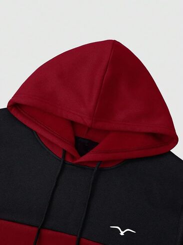 SOLY HUX Men's Color Block Hoodies Drawstring Long Sleeve Pocket Pullover Sweatshirt in Saudi Arabia