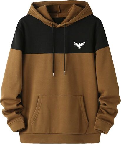 SOLY HUX Men's Color Block Hoodies Drawstring Long Sleeve Pocket Pullover Sweatshirt in Saudi Arabia