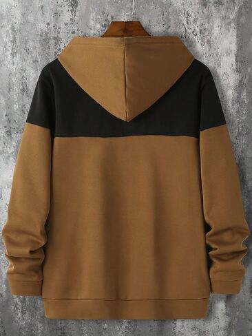 SOLY HUX Men's Color Block Hoodies Drawstring Long Sleeve Pocket Pullover Sweatshirt in Saudi Arabia