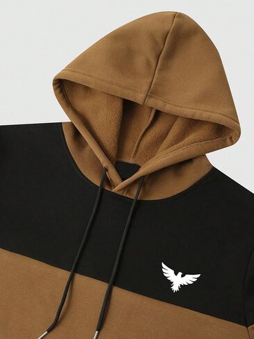 SOLY HUX Men's Color Block Hoodies Drawstring Long Sleeve Pocket Pullover Sweatshirt in Saudi Arabia