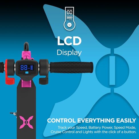 سكوتر كهربائي هوفر-1 فلير | 8 ميلا في الساعة، نطاق 3M، شحن 6 ساعات، مؤشر سرعة البطارية، إطارات صلبة أمامية 6 بوصة وخلفية 5.5 بوصة، أقصى وزن 132 رطل، شهادة. تم اختباره - آمن للأطفال in Kuwait