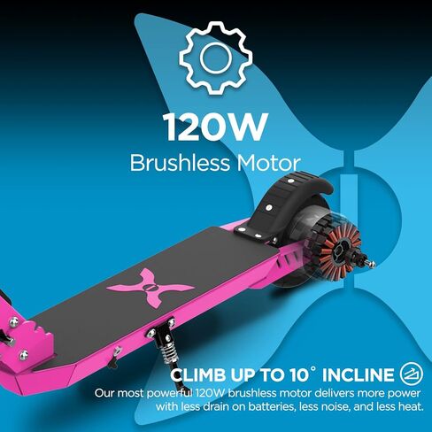 سكوتر كهربائي هوفر-1 فلير | 8 ميلا في الساعة، نطاق 3M، شحن 6 ساعات، مؤشر سرعة البطارية، إطارات صلبة أمامية 6 بوصة وخلفية 5.5 بوصة، أقصى وزن 132 رطل، شهادة. تم اختباره - آمن للأطفال in Kuwait