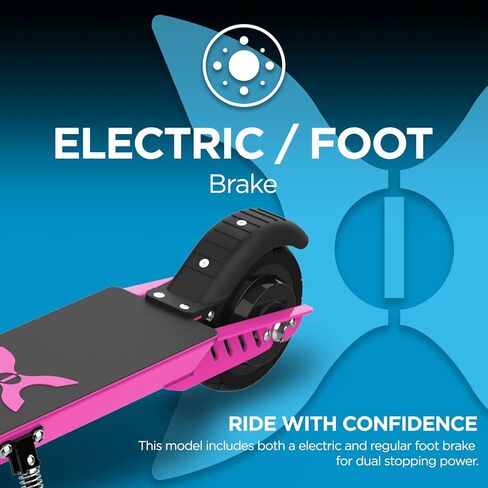 سكوتر كهربائي هوفر-1 فلير | 8 ميلا في الساعة، نطاق 3M، شحن 6 ساعات، مؤشر سرعة البطارية، إطارات صلبة أمامية 6 بوصة وخلفية 5.5 بوصة، أقصى وزن 132 رطل، شهادة. تم اختباره - آمن للأطفال in Kuwait