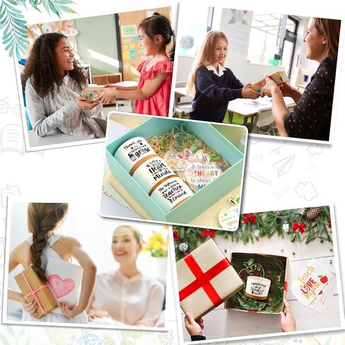 18 Pcs Teacher Appreciation Gift Sets Thank You Teacher Gifts Best Graduation Teacher Gifts Bulk 6 Succulent Pots 6 Acrylic Paperweight Decor 6 Greeting Card for Teachers from Students in Saudi Arabia