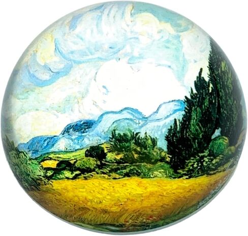 الفنون القيمة فنسنت فان جوخ ثقالة ورق حقل القمح، قبة زجاجية، صندوق هدايا، قطر 3 بوصات in Kuwait