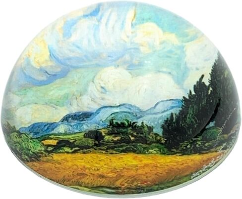 الفنون القيمة فنسنت فان جوخ ثقالة ورق حقل القمح، قبة زجاجية، صندوق هدايا، قطر 3 بوصات in Kuwait