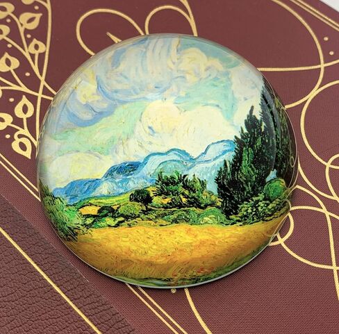 الفنون القيمة فنسنت فان جوخ ثقالة ورق حقل القمح، قبة زجاجية، صندوق هدايا، قطر 3 بوصات in Kuwait