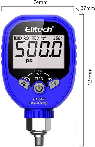 Elitech PT-500 Wireless Refrigeration Digital Pressure Gauge HVAC A/C 1/8'' NPT in Kuwait