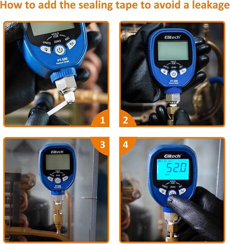 Elitech PT-500 Wireless Refrigeration Digital Pressure Gauge HVAC A/C 1/8'' NPT in Kuwait