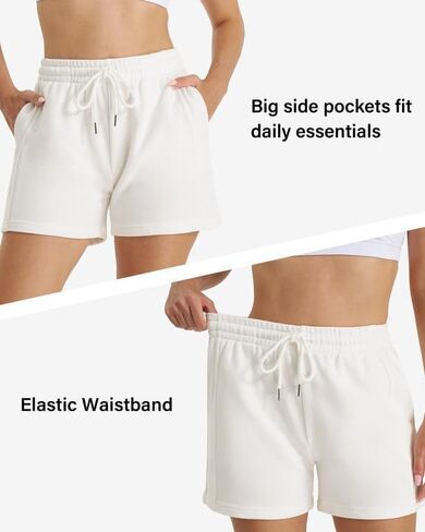 Stelle Women's Drawstring Sweat Shorts Comfy Elastic Shorts Workout Lounge Shorts with Pockets in Saudi Arabia