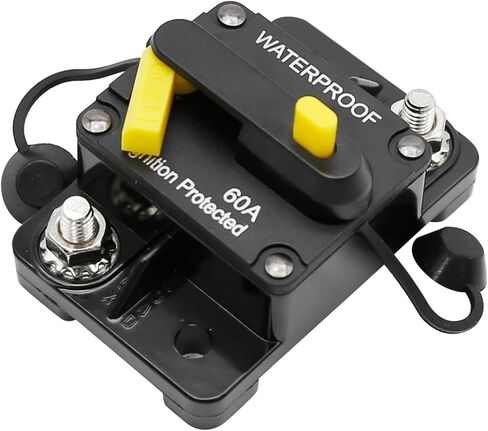 60A Audio Circuit Breaker Self-Recovery Fuse 12V-48V DC Waterproof Replacement for Auto, Yacht, Car Audio, Truck, Boat, RV with Manual Reset Function in Saudi Arabia