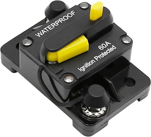 60A Audio Circuit Breaker Self-Recovery Fuse 12V-48V DC Waterproof Replacement for Auto, Yacht, Car Audio, Truck, Boat, RV with Manual Reset Function in Saudi Arabia