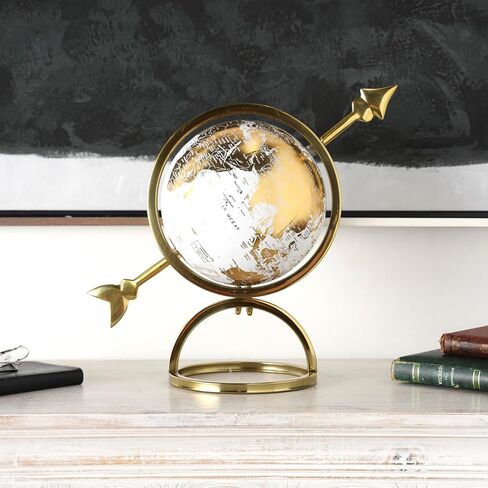 Deco 79 Aluminum Metal Globe with White Center, 14" x 7" x 15", Gold in Saudi Arabia