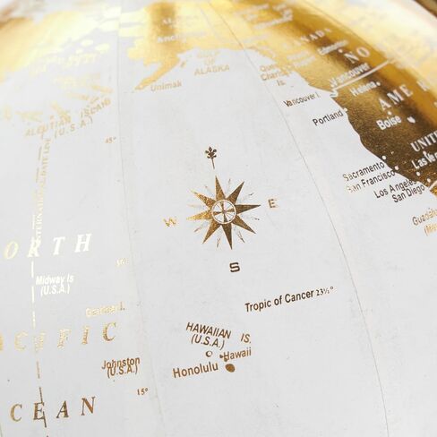 Deco 79 Aluminum Metal Globe with White Center, 14" x 7" x 15", Gold in Saudi Arabia