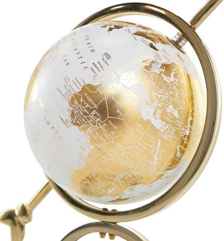 Deco 79 Aluminum Metal Globe with White Center, 14" x 7" x 15", Gold in Saudi Arabia