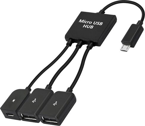 YACSEJAO Micro USB to Dual USB Cable Micro USB Male to 2 USB Female OTG Splitter with Micro Female for Android Tablet Pc and Smart Phone and More in Saudi Arabia