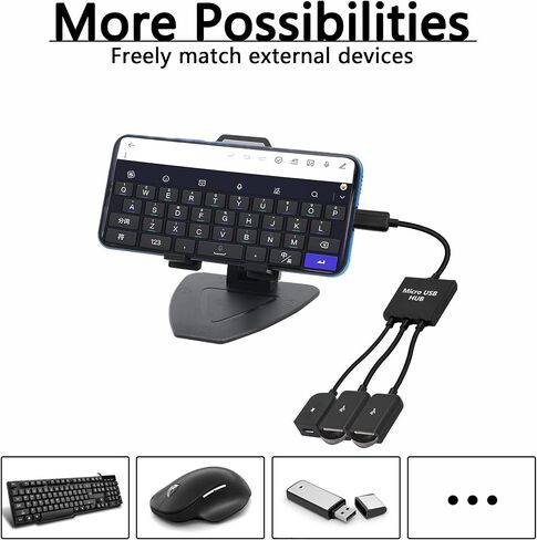 YACSEJAO Micro USB to Dual USB Cable Micro USB Male to 2 USB Female OTG Splitter with Micro Female for Android Tablet Pc and Smart Phone and More in Saudi Arabia