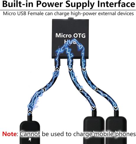 YACSEJAO Micro USB to Dual USB Cable Micro USB Male to 2 USB Female OTG Splitter with Micro Female for Android Tablet Pc and Smart Phone and More in Saudi Arabia