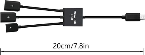 YACSEJAO Micro USB to Dual USB Cable Micro USB Male to 2 USB Female OTG Splitter with Micro Female for Android Tablet Pc and Smart Phone and More in Saudi Arabia