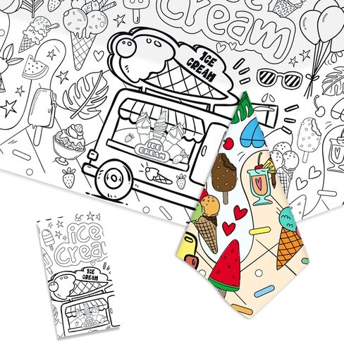 ABTOLS Giant Coloring Poster for Classroom Wall, 31.4"x43.3" Summer Time Jumbo Paper Coloring Tablecloth Hot Summer Themed Wall Doodle Art DIY Drawing for Classroom Home Art Activities in Saudi Arabia