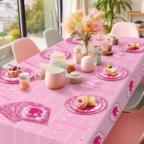 لوازم حفلات التخرج من Qinyoung Pink Girl، لوازم حفلات التخرج الوردية، مفرش طاولة، لوحات، مناديل وأكواب من فئة 2024، لوازم حفلات التخرج، خدمة 24 in Kuwait