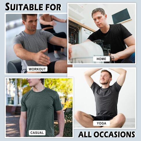 3 Pack Men's T-Shirts,Classic Cotton Tee Crew Neck,Workout Shirts Athletic Gym Active in Saudi Arabia
