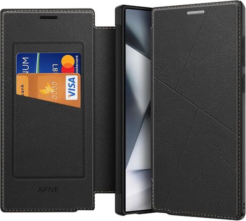 AIFIVE for Samsung Galaxy S24 Plus Case with Wallet Card Holder, Slim Fit Flip Leather S24 Plus Case with [RFID Blocking] [Kickstand] Magnetic Protection Shockproof for Galaxy S24 Plus Case (Black) in Saudi Arabia