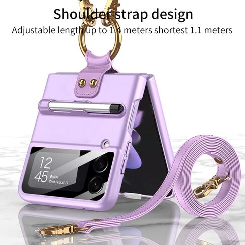 for Samsung Galaxy Z Flip 3 Case with Pen and Ring,Ultra Thin Matte Leather Anti-Drop Phone Cover with Camera Screen Protector for Samsung Galaxy Z Flip 3 5G in Saudi Arabia
