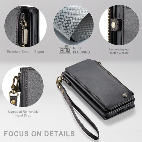 حافظة Defencase لهاتف Galaxy S21 FE 5G، 【RFID Blocking】 حافظة لهاتف Samsung Galaxy S21 FE 5G محفظة للنساء والرجال مع حامل بطاقة، سحاب مغناطيسي من جلد البولي يوريثان لهاتف Samsung S21 FE 5G، أرجواني in Kuwait