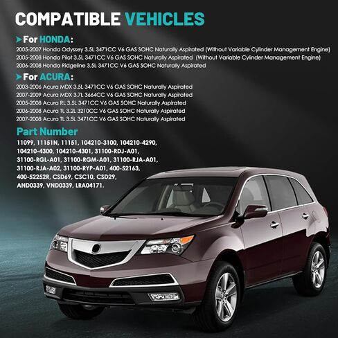 11099 Car Alternator 12V 130 Amp, 6-Groove Pulley Fit for Honda Odyssey 07, Pilot 07-08, Ridgeline/Acura TL 06-08, MDX, RL 3.2L 3.5L 3.7L Automotive Replacement Alternators 11151 31100-RDJ-A01 in Kuwait