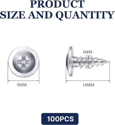 LONTAN 100 Pack #8 x 1/2" Phillips Truss Head for Drawer Slides Screws for Drawer Slides Galvanized Carbon Steel Screws in Saudi Arabia