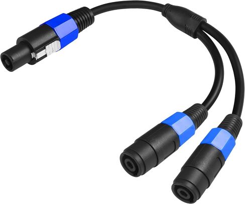 CERRXIAN Speakon Splitter Cable 1Male to 2 Female Y Splitter Audio Speaker Cable for DJ/PA Speaker Copper Cord with Twist Lock 1.5FT in Saudi Arabia