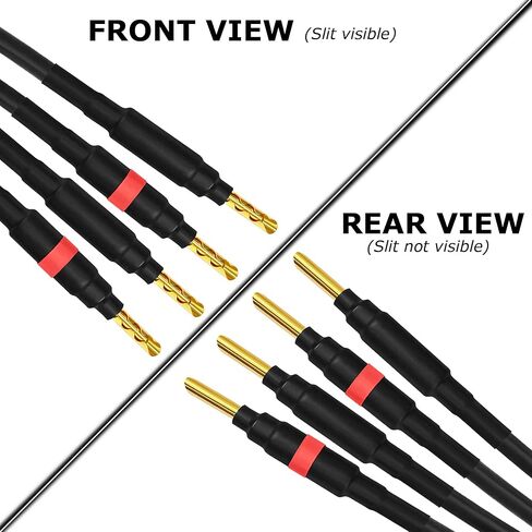 أفضل الكابلات في العالم 25 قدم - Canare 4S11 - درجة عشاق الصوت - كابل مكبر صوت واحد HiFi Star-Quad Bi-Wire للقناة المركزية مع موصلات الموز الذهبية Eminence in Saudi Arabia